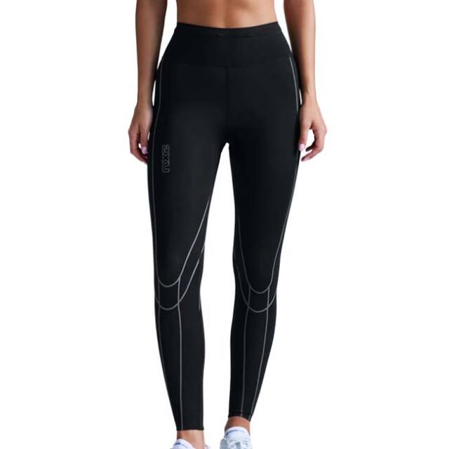 2XU(ツータイムズユー) レディース ライトスピード キネシス ハイライズ コンプレッションタイツ WA7627B-BLK／BRF BK×BKリフレクティブ(26y9mトレーニング)