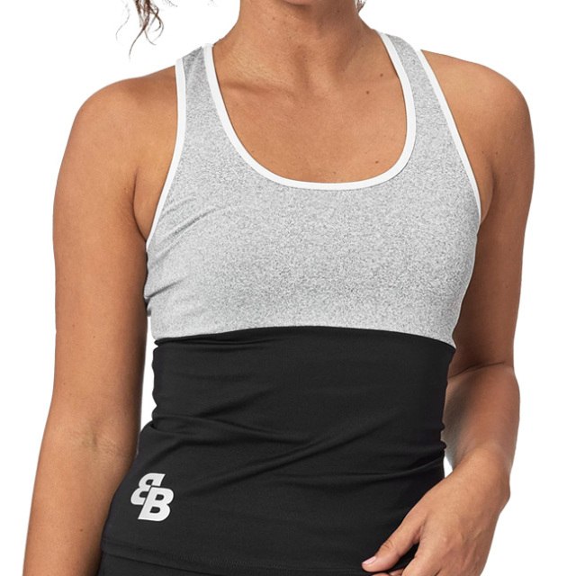 在庫処分特価】【海外サイズ】BB by BelenBerbel(ベレン・バーベル) 2022 FW レディース Suri スーリ タンクトップ 11602／11603／11604／11605-WH×グレー×BK(22y9mテニス)