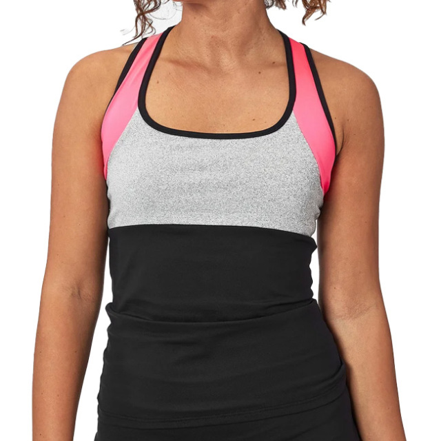 在庫処分特価】【海外サイズ】BB by BelenBerbel(ベレン・バーベル) 2022FW レディース Mija ミジャ タンクトップ 11594／11595／11596／11597-ブラック×ピンク(22y9mテニス)