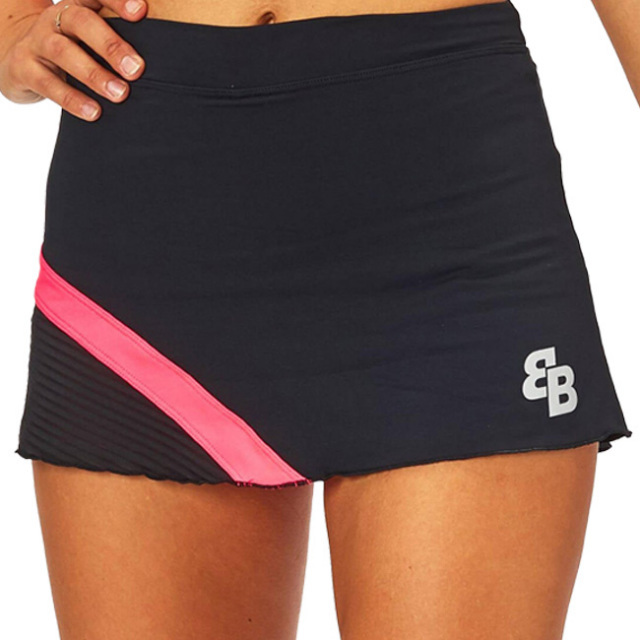 【海外サイズ】BB by BelenBerbel(ベレン・バーベル) レディース KANDY カンディ スカート 11412／11413／11414-ブラック×ピンク(22y1mテニス)