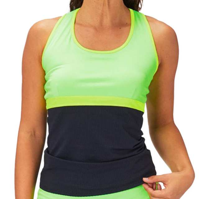 【海外サイズ】BB by BelenBerbel(ベレン・バーベル) 2021 FW レディース Morgan モーガン タンクトップ 11424／11425／11426／11427-YEL×LIME(21y9mテニス)