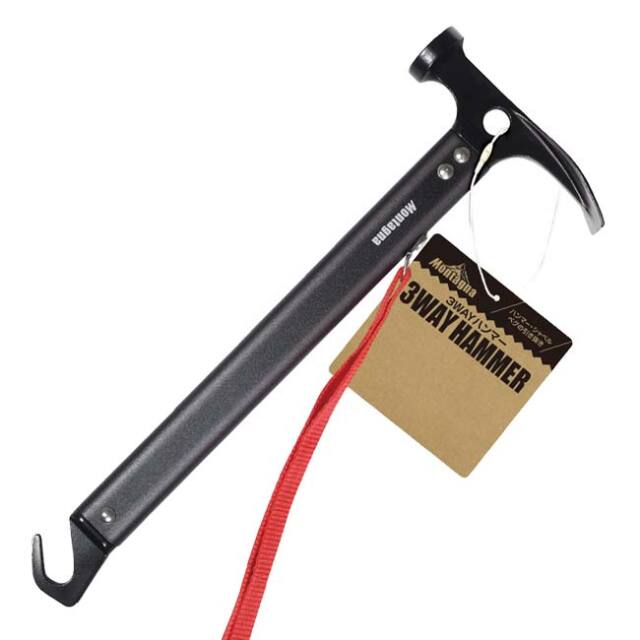 【テントの設営をスムーズに】Montagna(モンターナ) 3WAYペグハンマー (ハンマー・ペグ抜き・シャベル) 土砂の掘削 石の除去 HAC4554 BK(25y9m)