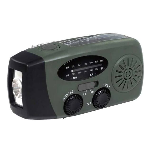 【多彩な機能がこれ1つに】ハック(HAC) ダイナモ充電 ラジオライト USB&ソーラー&手動充電 FM／AMラジオ対応 ライト点灯 HAC4486A カーキー(25y9m)