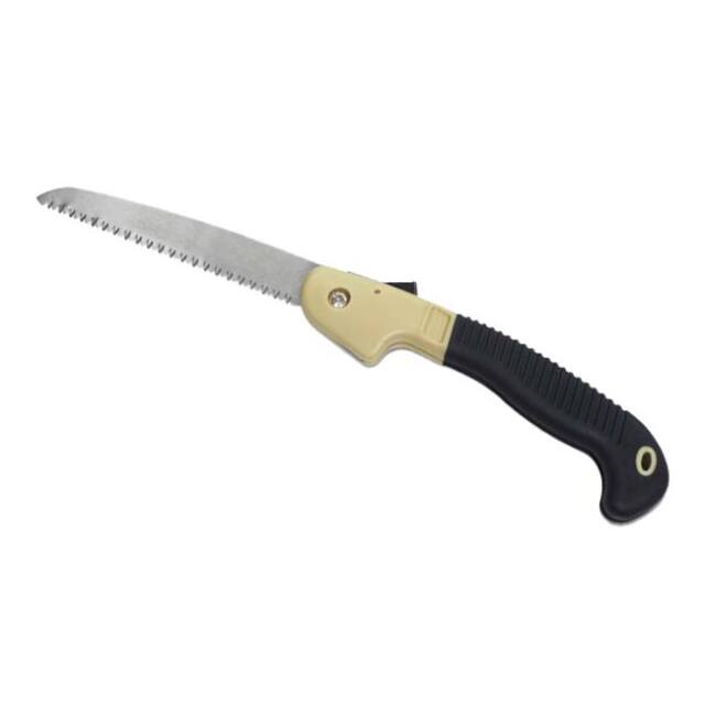 【8日から72時間 8%OFFクーポン】「アウトドアシーンでマルチに役立つ」ハック(HAC) 折りたたみ ノコギリ 横引き刃18cm 安全設計 HAC4345-ベージュ(24y12m)