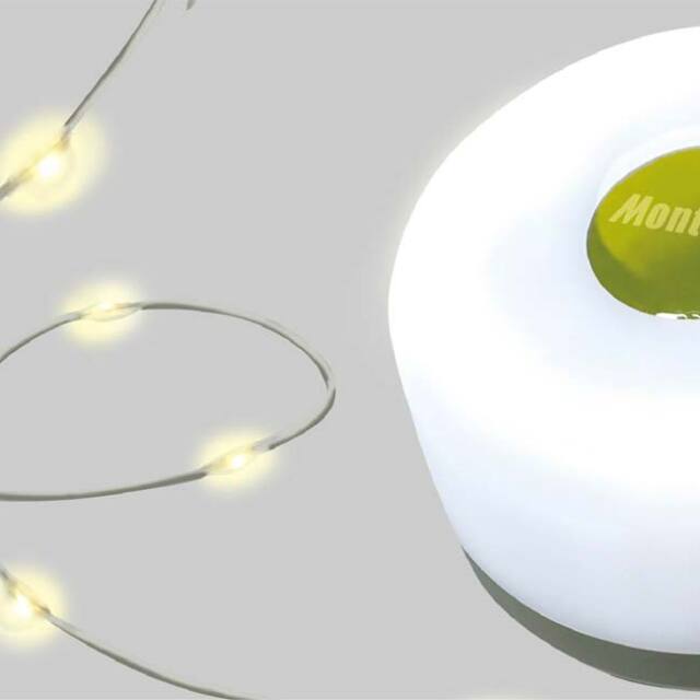 在庫処分特価】「テントを灯りでかざろう！」Montagna(モンターナ) ストリングLEDライト コード長さ7.5m LED80球 USB充電式 HAC4141-ホワイト(24y6m)