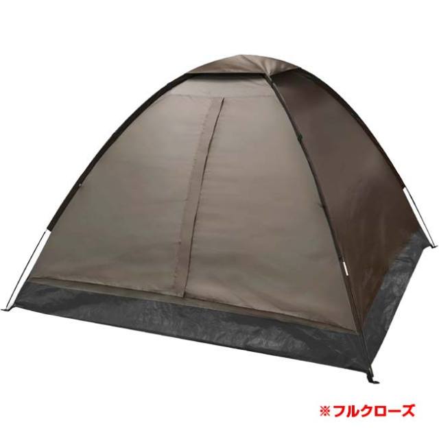 キャンプテント 4人用 ドーム型 組み立て式 収納袋付属 ブラウン キャンプテント 4人用 ドーム型 組み立て式 収納袋付属 ブラウン