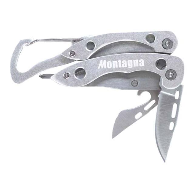 「これ一つで8役！」Montagna(モンターナ) 8 in1 マルチプライヤー 多機能コンパクトツール HAC3449-シルバー(23y6m)