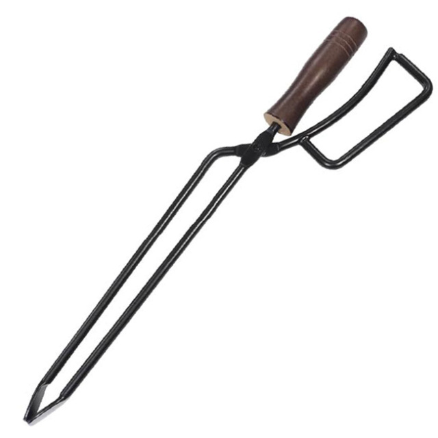 「スタイリッシュで使いやすい」Montagna(モンターナ) ファイヤー プレーストング BBQ＆焚火用トング HAC2928-ブラック(21y10m)