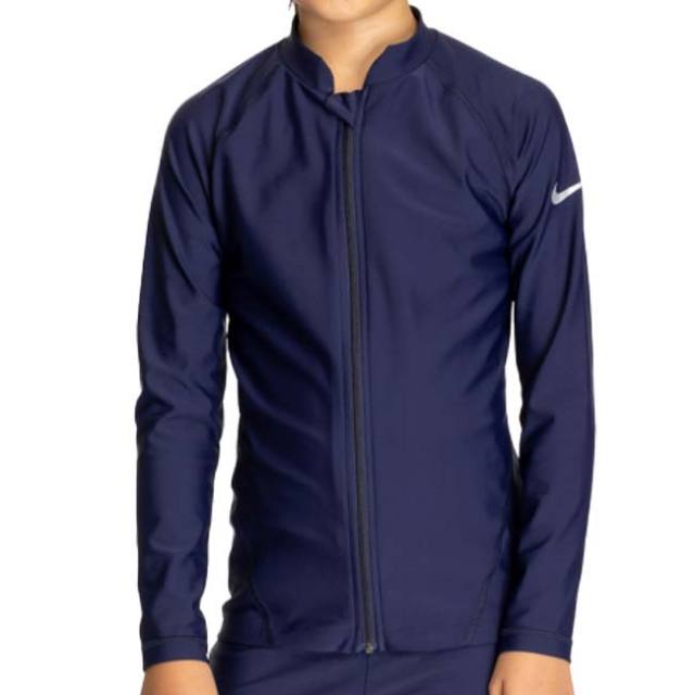 ナイキ(NIKE) 2025 SS ジュニア ジップ付き長袖ラッシュガード 男子 女子 水着 スイムウエア スクール水着 ※トップスのみ 1991109-019 ノーコン(25y4m)