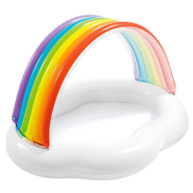 【8日から72時間 8%OFFクーポン】在庫処分特価】INTEX(インテックス) レインボークラウド ベビープール ビニールプール 水遊び 57141NP-ホワイト×レインボー(22y6m)