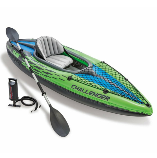 【8日から72時間 8%OFFクーポン】INTEX(インテックス) Challenger チャレンジャー K1 カヤック 一人乗り用 68305-グリーン(22y3m)