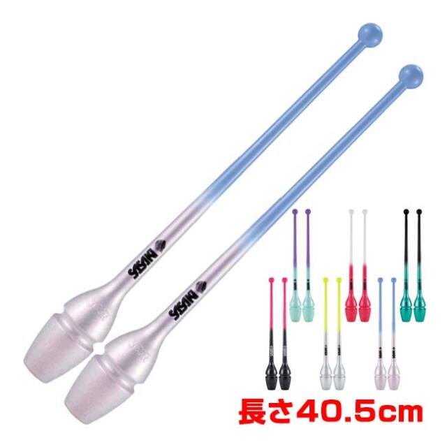 ササキ(SASAKI) グラデーションラバーショートクラブ 長さ40.5cm ジョイントホール加工 国際体操連盟認定品 M34JKGHF／ M-34JKGH-F(26y2m)