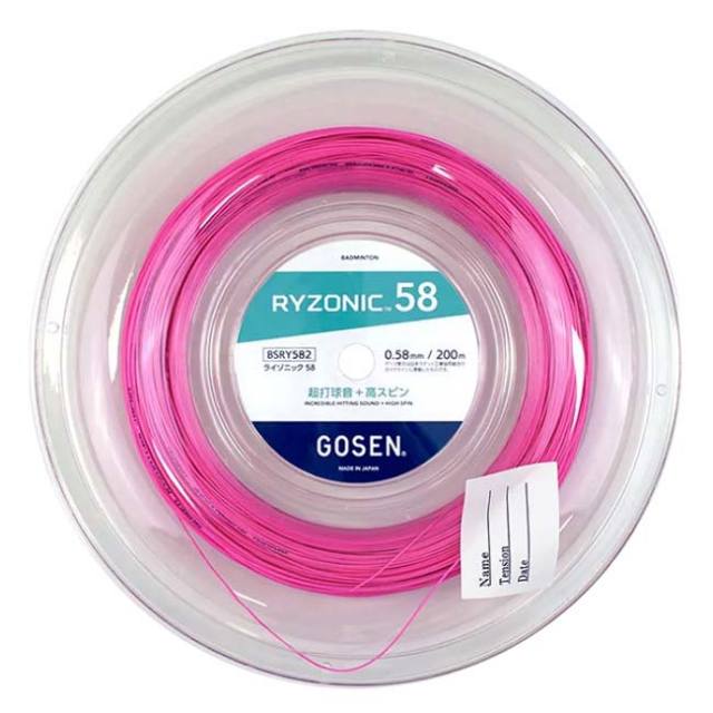 ライゾニック58 ライゾニック 200mロール　ピンク 10%OFFクーポン対象】【バドミントン】ゴーセン(Gosen) 2023 RYZONIC58