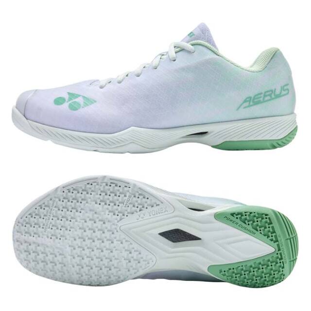 【バドシューズ】ヨネックス(YONEX) ユニセックス パワークッションエアラスZワイド 4Eワイド バドミントンシューズ SHBAZ2W-136 ホワイト×グリーン(26y7m)