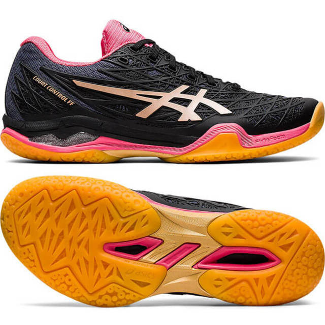バドミントンシューズ アシックス Asics レディース Court Control Ff コートコントロールff 1072a019 002 ブラック ローズゴールド y10m