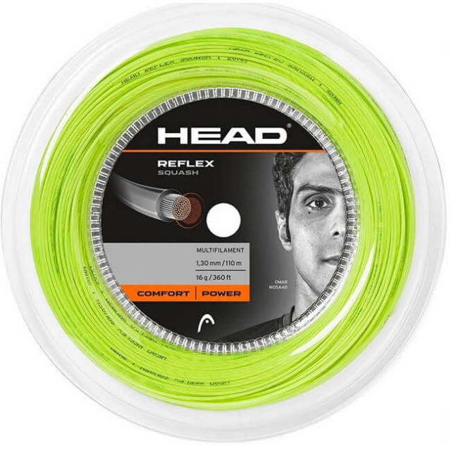 売切り終了！大特価！ ヘッド(HEAD) リフレックス スカッシュ 18G(1.20mm) イエロー 110Mロール スカッシュ マルチフィラメントガット 281216(19y4m)