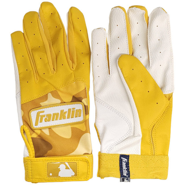 【両手用セット】FRANKLIN(フランクリン) DIGITEK デジテック デジタル迷彩 バッティンググローブ アダルト 大人用 21072 ホワイト×イエロー(25y7m)