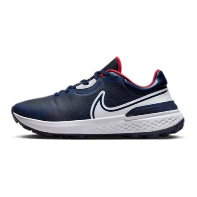 ナイキ(NIKE) 2023 SU メンズ インフィニティ プロ 2 ワイド スパイクレス ゴルフシューズ DM8449-400 Mネイビー×WH×Tレッド(23y7m)