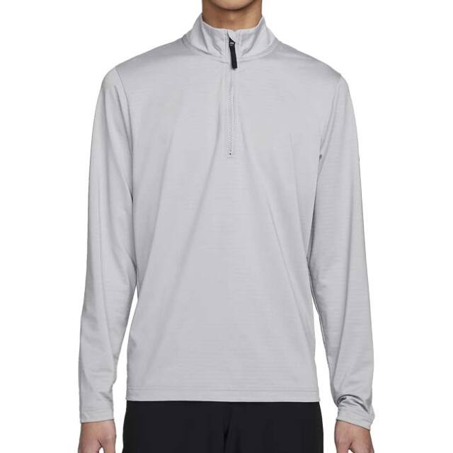 売切りセール！【日本サイズ】ナイキ(NIKE) 2024 SP メンズ Dri-FIT ビクトリー ハーフジップ 長袖ハイネックシャツ FD5838-077 ライトSグレー×BK(24y1mゴルフ)