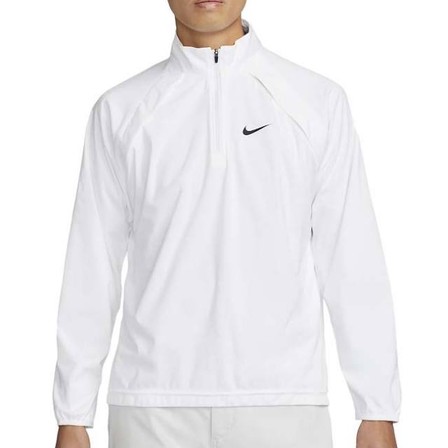 売切りセール！【日本サイズ】ナイキ(NIKE) 2023 SP メンズ レペル ツアー ハーフジップ 長袖ジャケット DR5294-100 ホワイト×ブラック(23y8mゴルフ)
