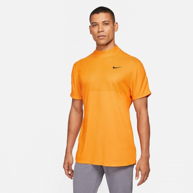 タイガーウッズ ｕｓサイズ ナイキ Nike 21 Sp メンズ Dri Fit Tw モックネック 半袖tシャツ Cu9526 845 レーザーオレンジ 21y3mゴルフ
