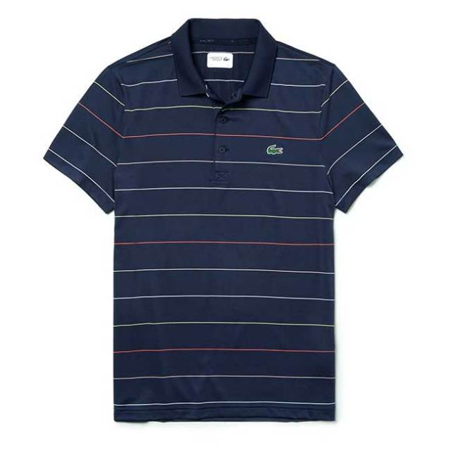 在庫処分特価 海外サイズ ラコステ Lacoste メンズ スポーツ ストライプ テック ポロシャツ Dh3443 19y5mゴルフ