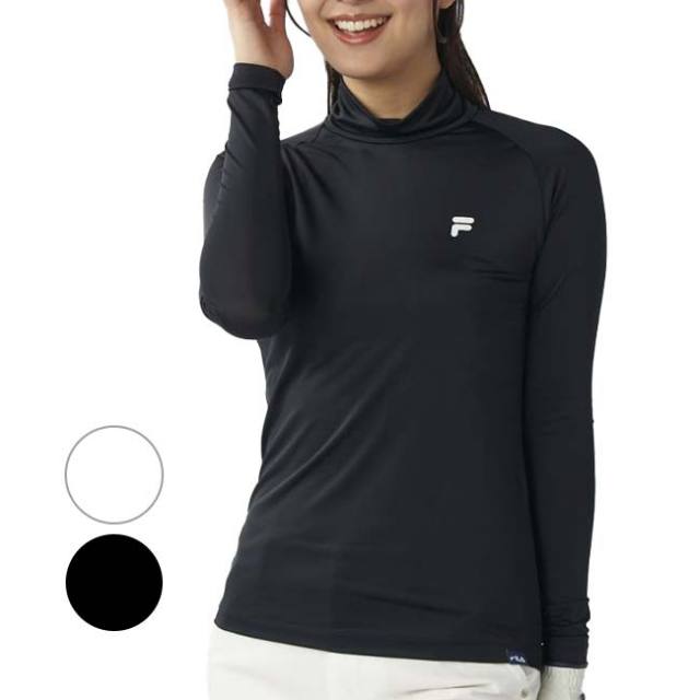 【日本サイズ】FILA(フィラ) レディース ハイネック 長袖インナーシャツ 接触冷感 吸汗速乾 UVカット 755-989L(25y7mゴルフ)