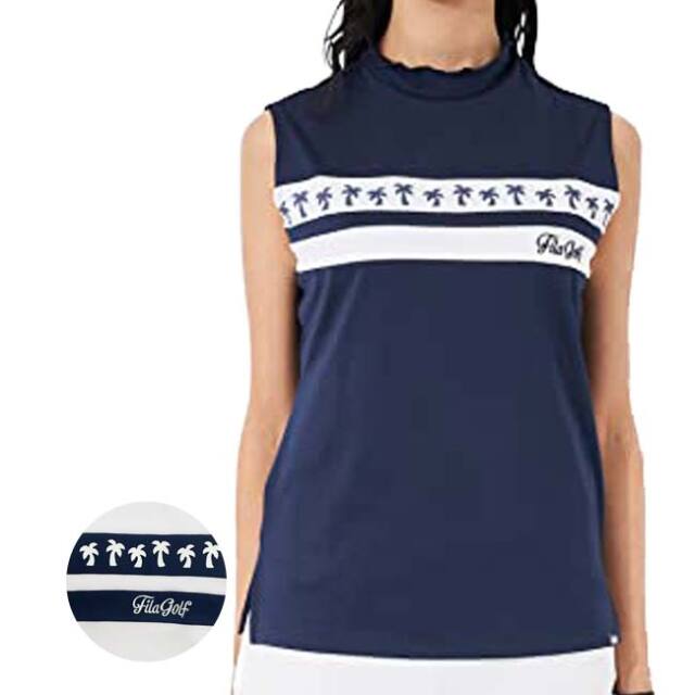 売切りセール！在庫処分特価】【日本サイズ】FILA(フィラ) 2023 SS レディース モックネック タンクトップ 接触冷感素材 753-611(23y5mゴルフ)