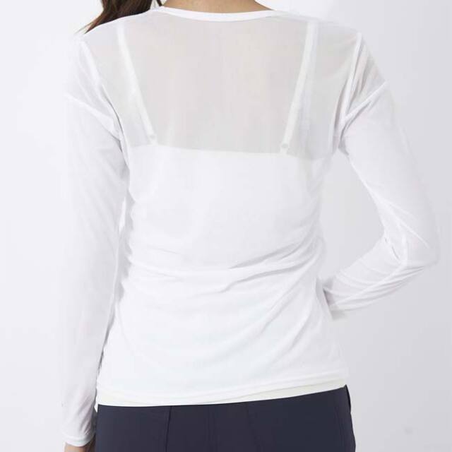 マリクレール　3L インナー付き　シャツ　大きいサイズ marie claire sport 長袖モックネックシャツ (大きいサイズあり
