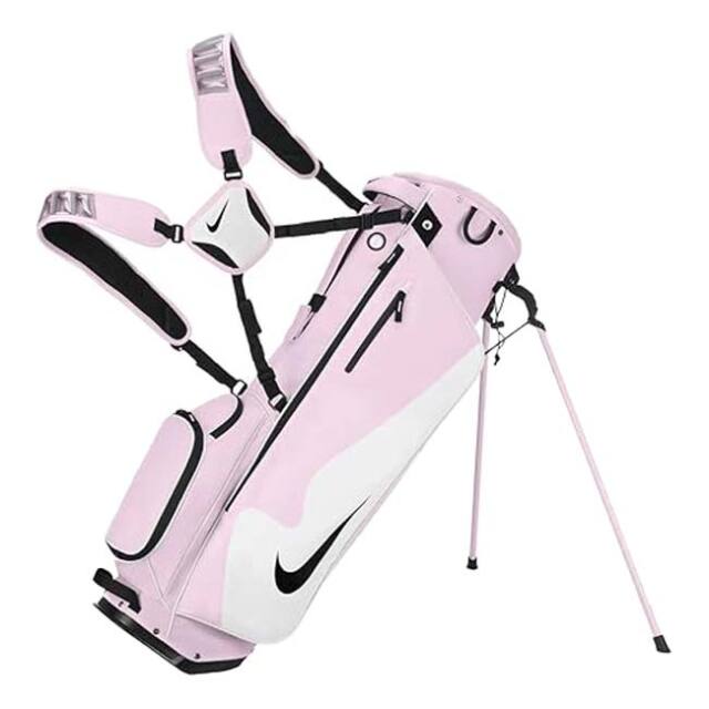 ナイキ(NIKE) AIR MAX LITE GB エアマックス ライト スタンド型ゴルフバッグ 9型 ４分割 キャディバッグ GF3018-634 ピンクフォーム×セイル×BK(26y1m)