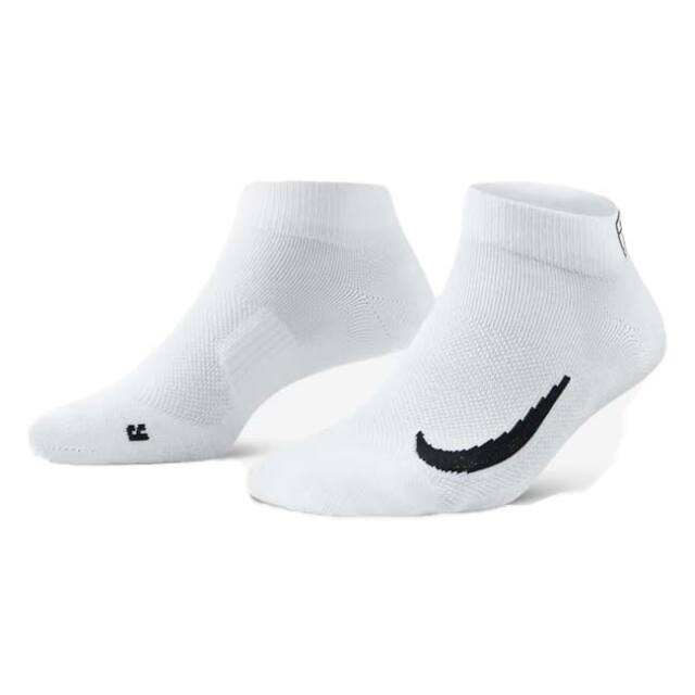 【2足組】ナイキ(NIKE) ユニセックス マルチプライヤー ロー Dri-FIT ゴルフ クォーター ソックス CV2617-100 ホワイト×ブラック(26y1m)