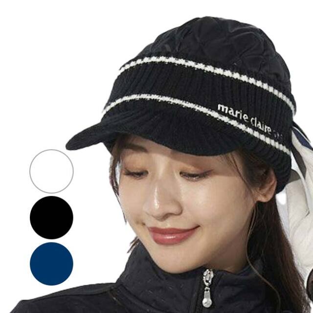 【8日から72時間 8%OFFクーポン】marie claire(マリ・クレール) 2024 FW レディース 中綿キルト ニットキャップ ビーニー 734900／734-900(24y10mゴルフ)