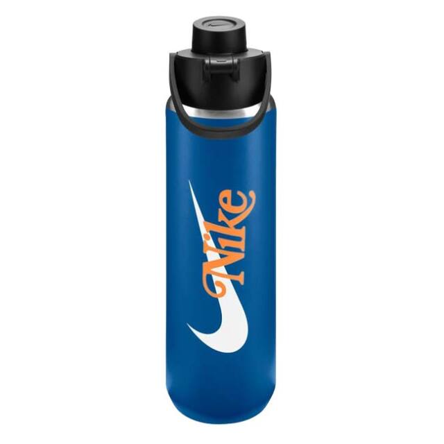 【保冷専用直飲みタイプ】ナイキ(NIKE) ステンレススチール リチャージチャグボトル 携帯用魔法瓶 24oz(700ml) 水筒 HY2021-428 ブルージェイ×ブラック(26y7m)