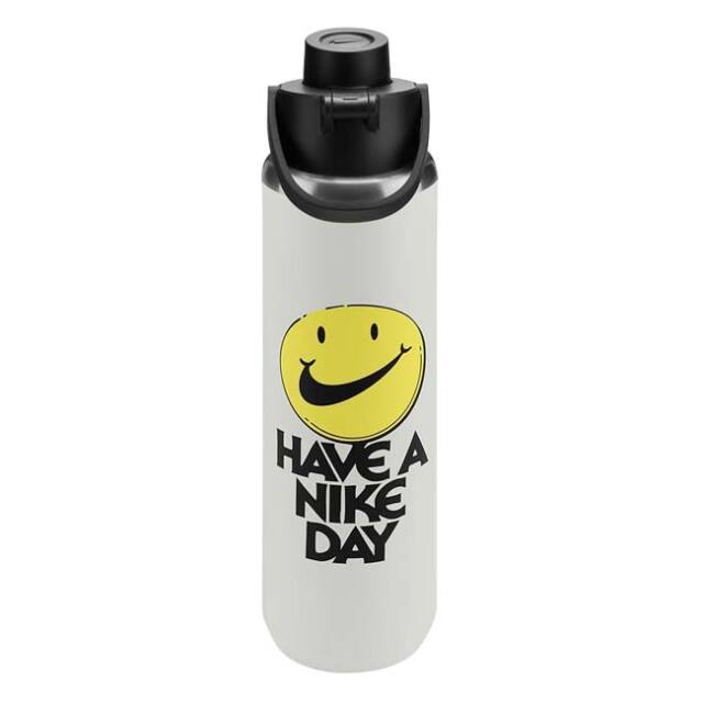 【保冷専用直飲みタイプ】ナイキ(NIKE) ステンレススチール リチャージチャグボトル 携帯用魔法瓶 24oz (700ml) 水筒 HY2021-170 Sホワイト×ブラック(26y7m)