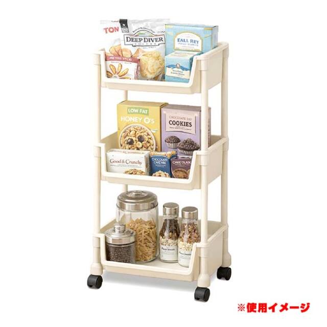 ラクに組み立て】ハック(HAC) ラックミシリーズ 3段ワゴンキャスター