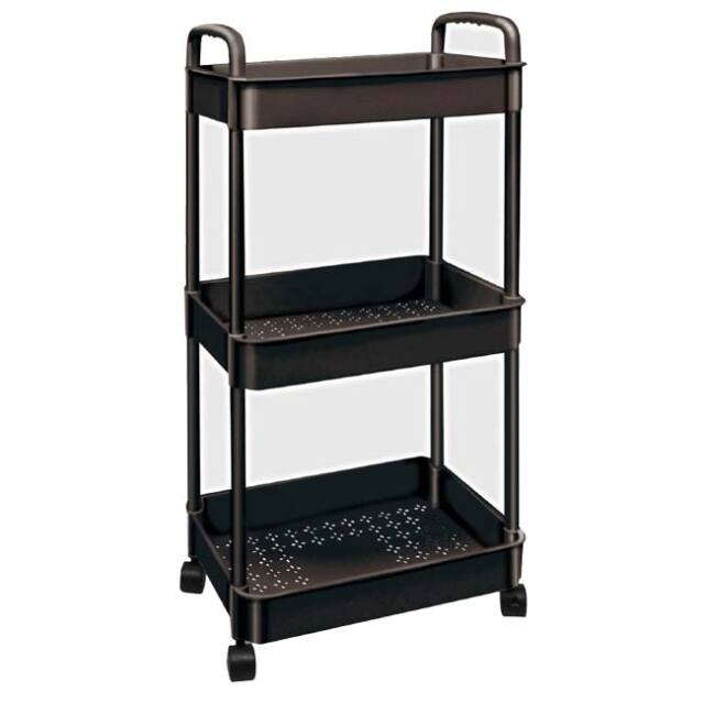 透かし柄入り】ハック(HAC) ラックミシリーズ 3段収納キャスターラック