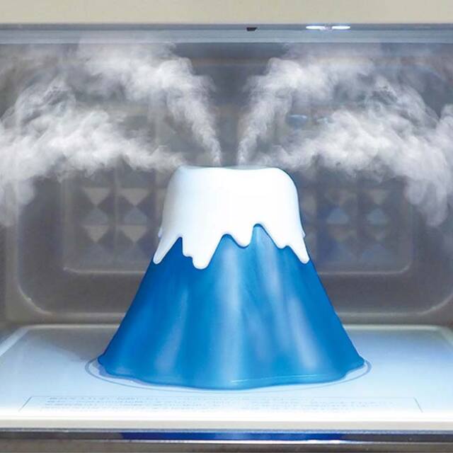 【蒸気の力が汚れを浮かす】ハック(HAC) 電子レンジがキレイになる スチーム富士山 簡単使用 加熱5-8分 HAC5084 ブルー(25y10m)