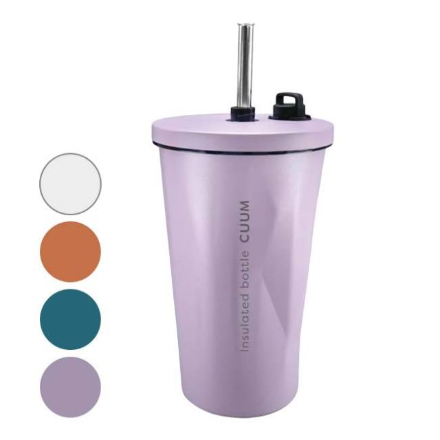 「長時間保温＆保冷」ハック(HAC) ストロー付き 真空断熱タンブラー CUUM キューム 550ml 止水キャップ付き 水筒 HAC2-0529(24y6m)