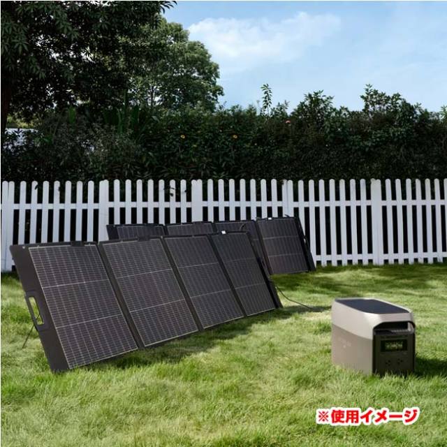 エコフロー(ECOFLOW) 220W 軽量両面 ソーラーパネル 軽量両面 ケーブル