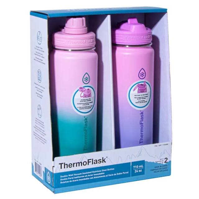サーモフラスク(ThermoFlask) 真空断熱ステンレスボトル 携帯用