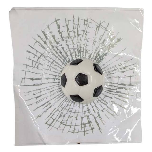 3Dステッカー いたずらステッカー めり込む サッカーボール TE929979 ホワイト×ブラック(26y8m)