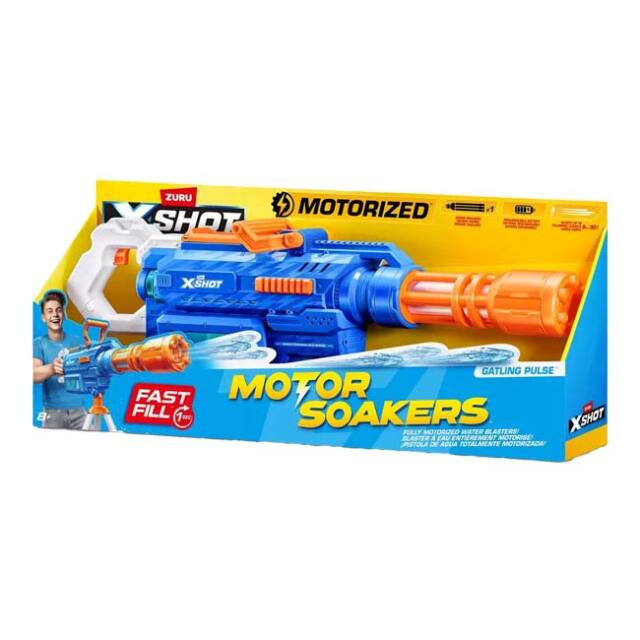 ZURU(ズール) X-SHOT エックスショット ファストフィル MOTOR SOAKERS 電動ガトリングウォーターガン USB充電式 QQ コストコ 1785059 ブルー×オレンジ(25y7m)