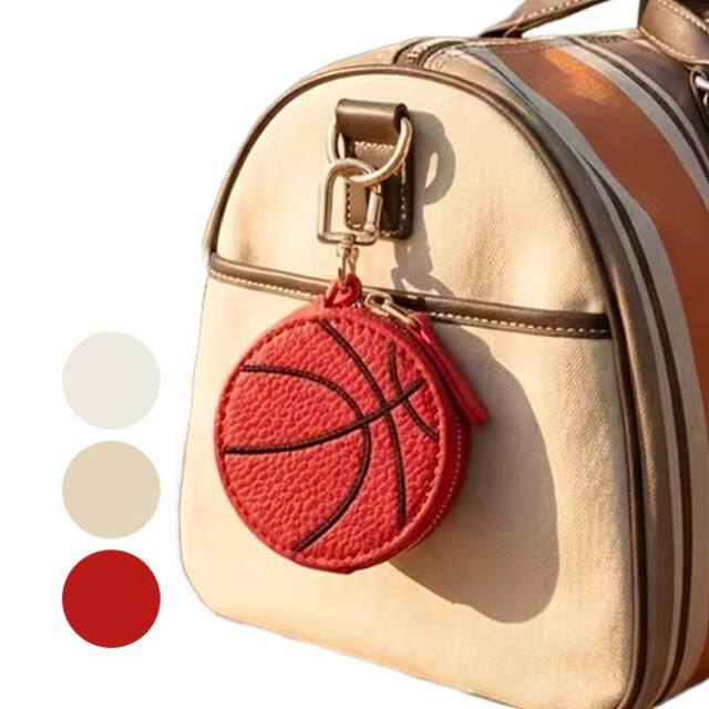 ボール型 ファスナー付き コインケース 刺繍入り 小物入れ ミニポーチ バッグチャーム TE939953(26y10m)