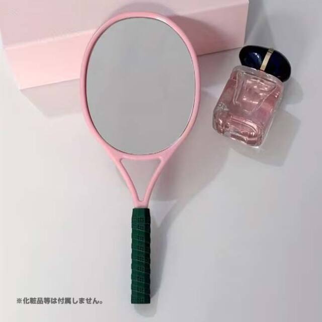 テニスラケット型 ハンドミラー 手鏡 メイクアップミラー 携帯ミラー TE939971 ピンク(25y11m)