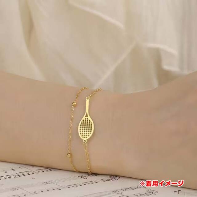 プレゼントにも最適】 テニスラケット ブレスレット 二連ブレスレット