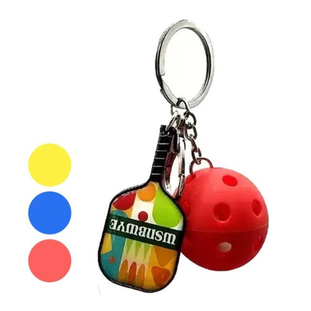 Wsnbwye ピックルボール キーホルダー パドル＆ラケット キーリング