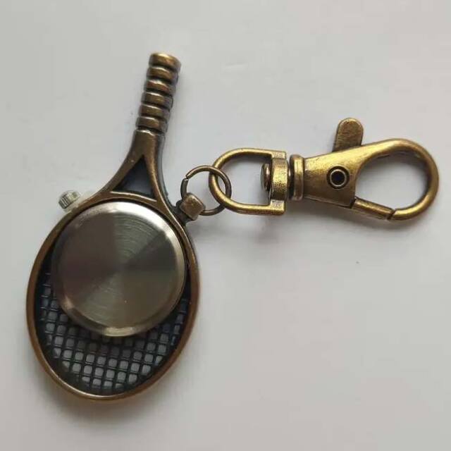 バッグにつけて一緒にでかけよう」 テニスラケット型 懐中時計