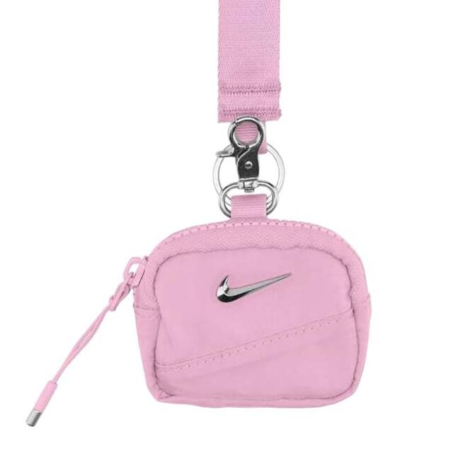 ナイキ(NIKE) ユニセックス Aura オーラ ストラップ付き イヤホンケース 小銭入れ カードケース TR0003-666 ピンクライズ×Mシルバー(26y10m)