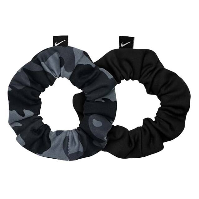 ナイキ(NIKE) Dri-FIT ギャザーヘアタイ 3.0 2個セット シュシュ ヘアゴム BN2103-076 スモークグレー×ブラック(26y1m)