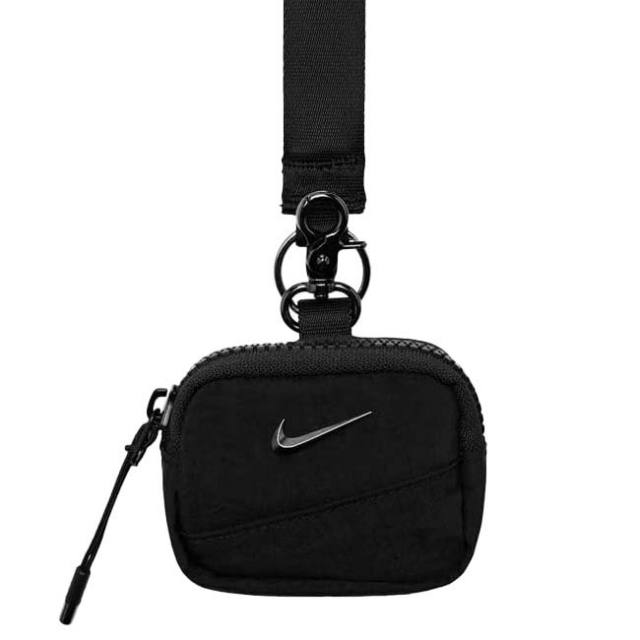 ナイキ(NIKE) ユニセックス Aura アーラ ストラップ付き イヤホンケース 小銭入れ カードケース TR0003-013 ブラック×ブラック(25y7m)